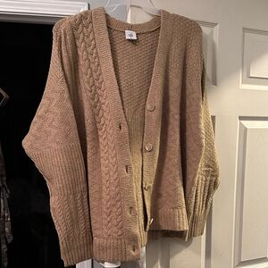 CAbi Beige Cable Knit Cardigan